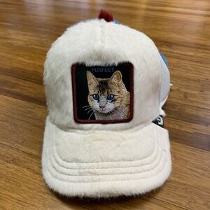 Goorin Bros. Purfect Cat Trucker Hat The Farm Faux Fur Novelty Cap One Size‎ NWT